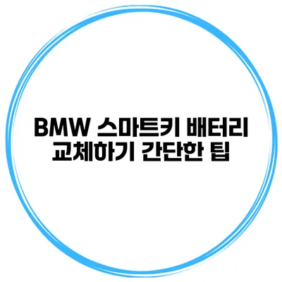 BMW 스마트키 배터리 교체하기 간단한 팁
