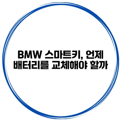 BMW 스마트키, 언제 배터리를 교체해야 할까?