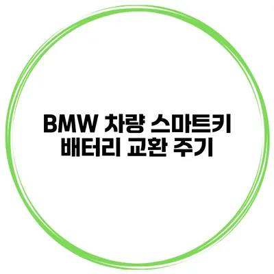 BMW 차량 스마트키 배터리 교환 주기