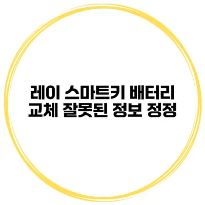레이 스마트키 배터리 교체 잘못된 정보 정정