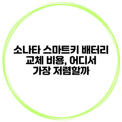 소나타 스마트키 배터리 교체 비용, 어디서 가장 저렴할까?