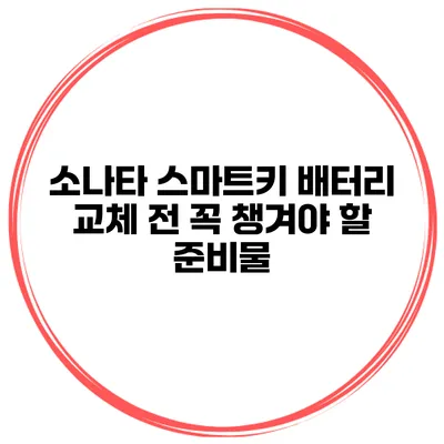 소나타 스마트키 배터리 교체 전 꼭 챙겨야 할 준비물