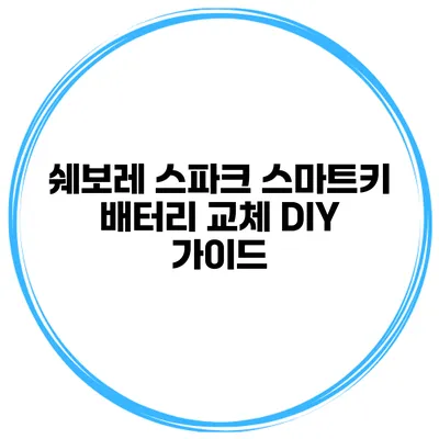 쉐보레 스파크 스마트키 배터리 교체 DIY 가이드