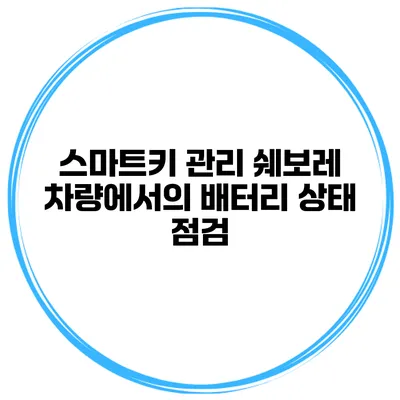 스마트키 관리 쉐보레 차량에서의 배터리 상태 점검