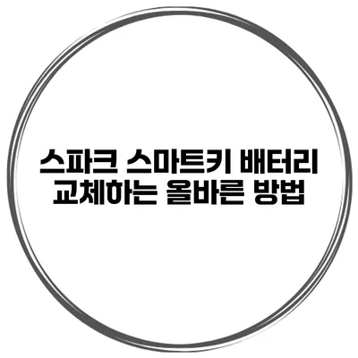 스파크 스마트키 배터리 교체하는 올바른 방법