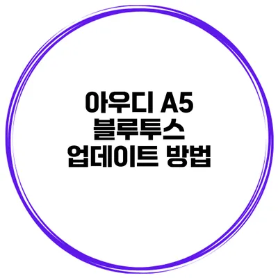 아우디 A5 블루투스 업데이트 방법