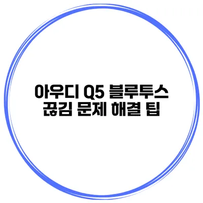 아우디 Q5 블루투스 끊김 문제 해결 팁