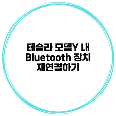테슬라 모델Y 내 Bluetooth 장치 재연결하기